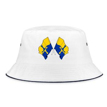 Two flags crossed – Durham - Bucket Hat - white/navy - Front