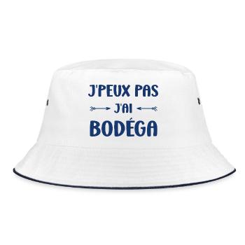 I can't I have Bodéga - Bucket Hat - white/navy - Front