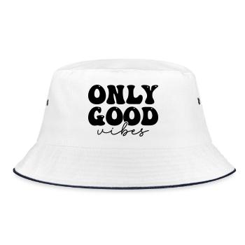 Positives Statement Design  - Bucket Hat - Weiß/Navy - Vorne