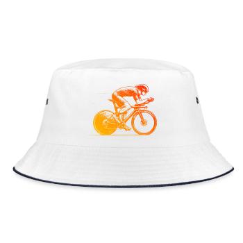 Roadbike Stil für jeden Anlass - Bucket Hat - Weiß/Navy - Vorne