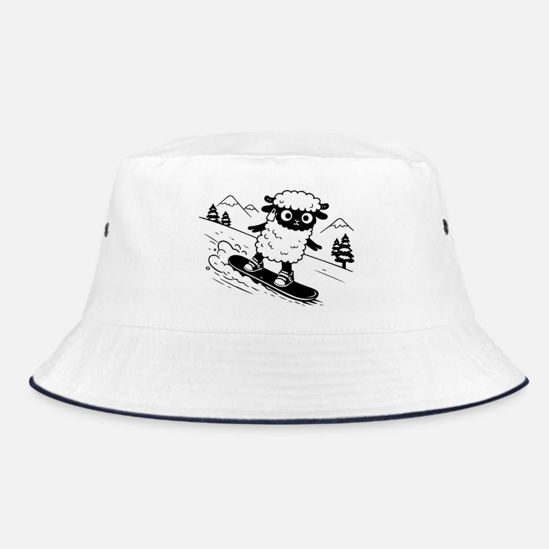 Snowboard sheep - Bucket Hat - white/navy