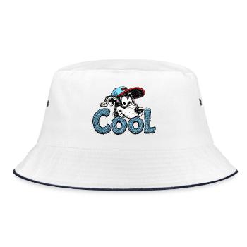 Still Cool Dog Graphic - Bucket Hat - white/navy - Front