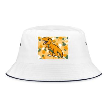 T-Rex Dino - Bucket Hat - white/navy - Front