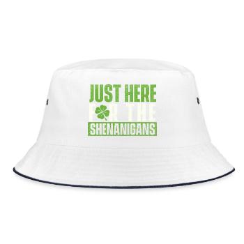 Nur hier für die Eskapaden – St. Patrick's - Bucket Hat - Weiß/Navy - Vorne