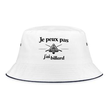 Je peux pas j’ai billard – Humour jeu passion - Bob - blanc/marine - Devant