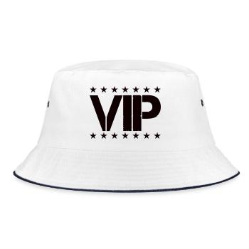 VIP logo with star frame - Bucket Hat - white/navy - Front