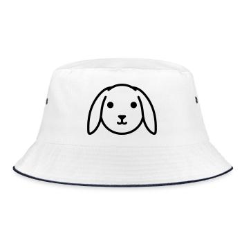 Tête de lapin en oreille tombante mignonne - Bob - blanc/marine - Devant