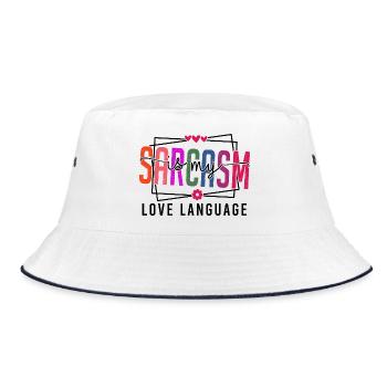 Sarcasm is my Love Language - Bucket Hat - white/navy - Front
