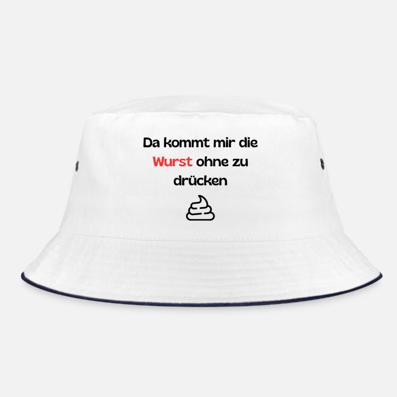 Witziger Spruch - Bucket Hat - Weiß/Navy