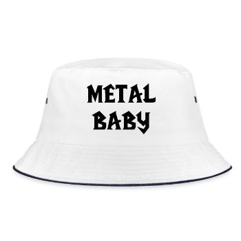 bébé metal metal baby musique metal bébé Rock - Bob - blanc/marine - Devant