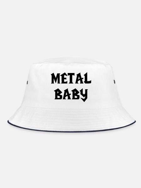 bébé metal metal baby musique metal bébé Rock - Bob - blanc/marine - Devant