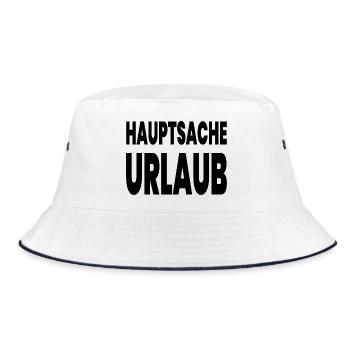 Urlaub - Bucket Hat - Weiß/Navy - Vorne