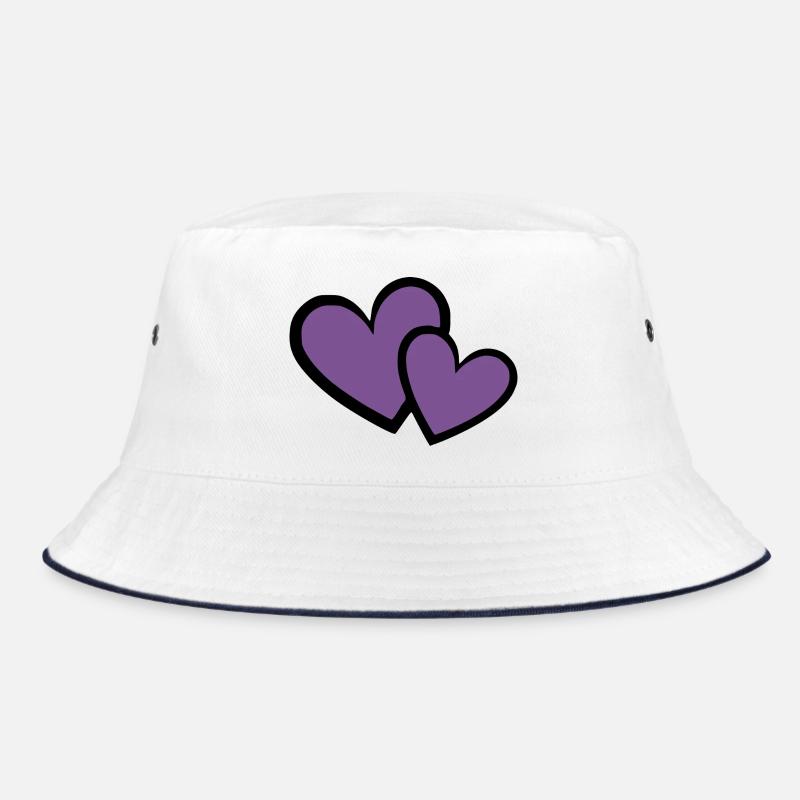 2 Violet Heart Heart Violet Heart Pattern Bucket Hat