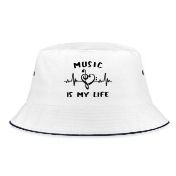La musique, c’est ma vie - clé - cœur - musique - Bob - blanc/marine - Devant