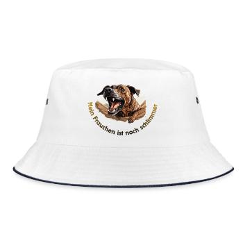 My mistress is even worse - Bucket Hat - white/navy - Front