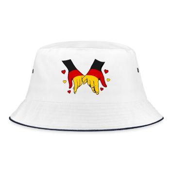 Drapeau allemand main dans la main - Bob - blanc/marine - Devant