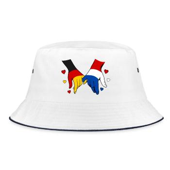 Germany Holland Flag Holding Hands - Bucket Hat - white/navy - Front