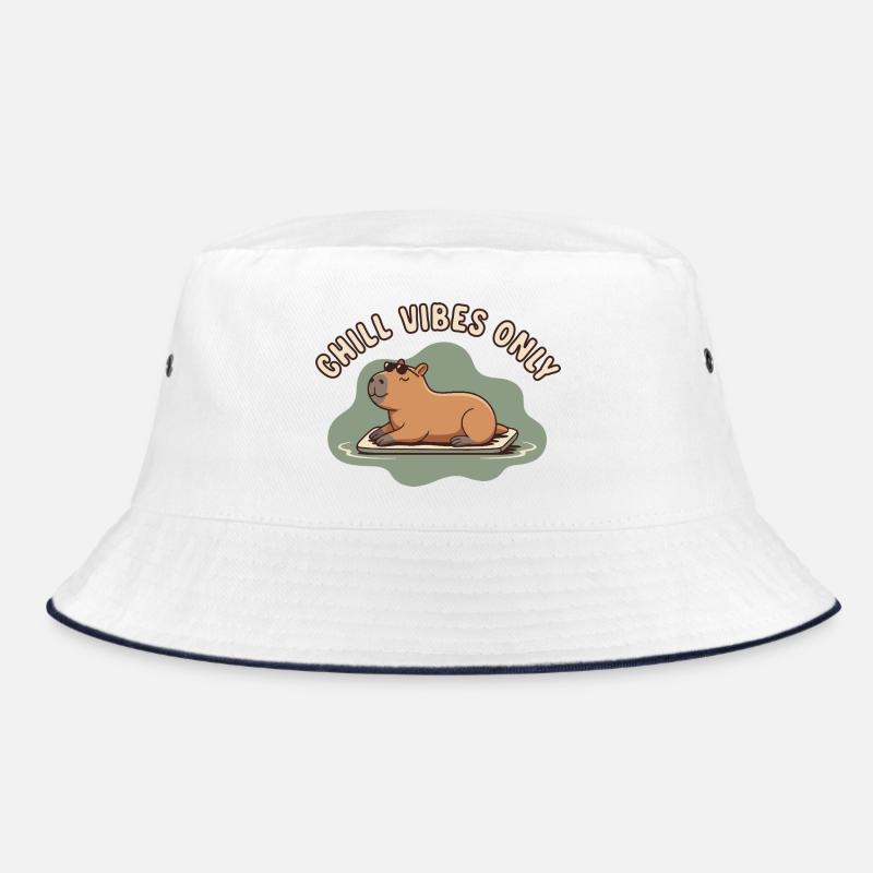 Chill Vibes Only Capybara Watershine Bucket Hat