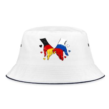 Le drapeau Allemagne-Russie se tenant la main - Bob - blanc/marine - Devant
