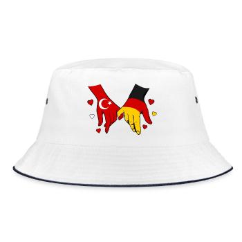 Drapeau de l’Allemagne de Turquie se tenant la main - Bob - blanc/marine - Devant