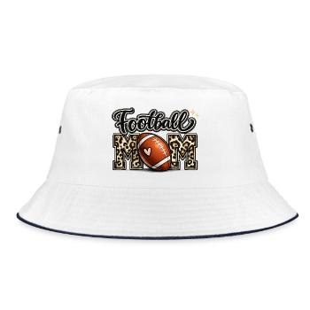Maillot de la fête des mères de la Leopard Football Mom - Bob - blanc/marine - Devant