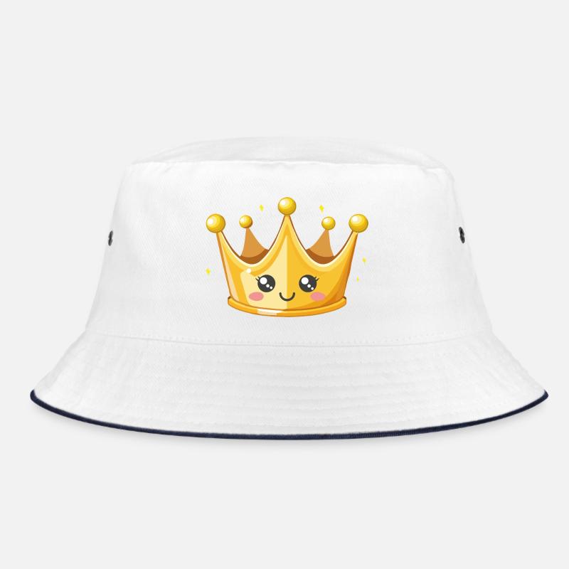 Kawaii Goldene Krone Illustration Bucket Hat