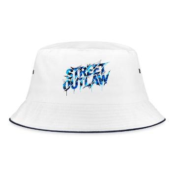 Street Outlaw Outfit for Car Fans JDM Tuning Camo - Bucket Hat - white/navy - Front
