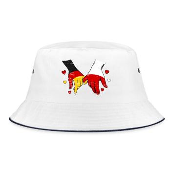 Germany Poland Flag Holding Hands - Bucket Hat - white/navy - Front
