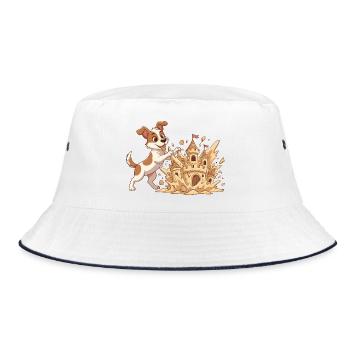 Dog and Sandcastle Beach Magic - Bucket Hat - white/navy - Front