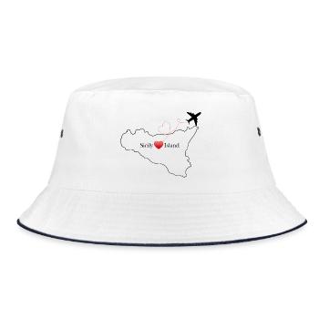 Sicily Island - Bucket Hat - Weiß/Navy - Vorne