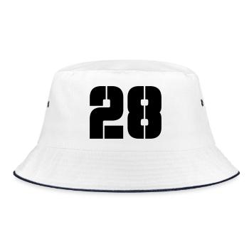 28 - Bucket Hat - white/navy - Front