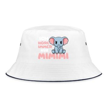 Ich Höre Immer Nur Ein Mimimi Elefant - Bucket Hat - Weiß/Navy - Vorne