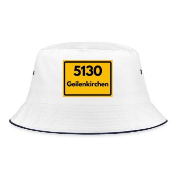 ALTE POSTLEITZAHL PLZ RETRO 5130 GEILENKIRCHEN - Bucket Hat - Weiß/Navy - Vorne