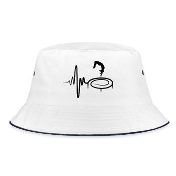 Trampolining child - Bucket Hat - white/navy - Front