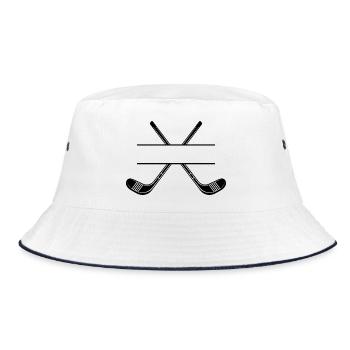 Hockeyschläger - Bucket Hat - Weiß/Navy - Vorne