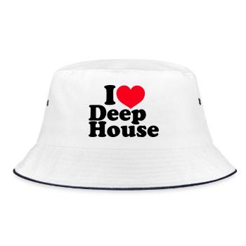 I Love Deep House - Bucket Hat - white/navy - Front