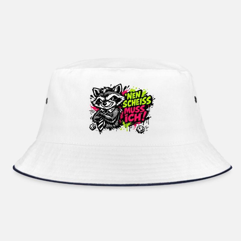 Lustiger Waschbär Spruch Nen Scheiss muss ich Bucket Hat