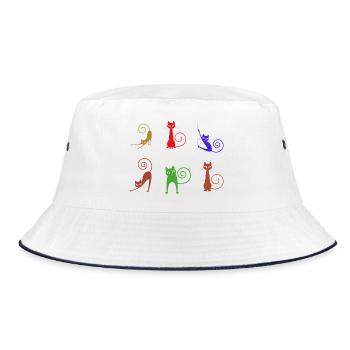 feline - Bucket Hat - white/navy - Front