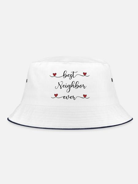 best neighbor - Bucket Hat - white/navy - Front