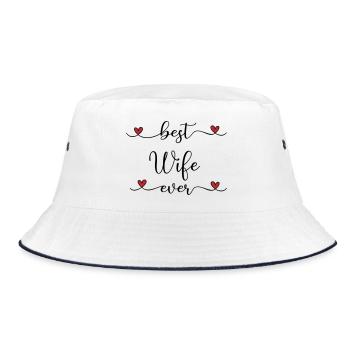 beste Ehefrau - Bucket Hat - Weiß/Navy - Vorne