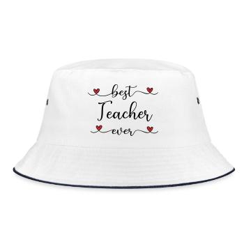 Bester Lehrer - Bucket Hat - Weiß/Navy - Vorne