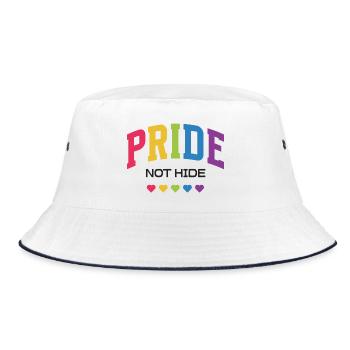 LGBTQ Pride Month - Pride Not Hide - Bucket Hat - white/navy - Front