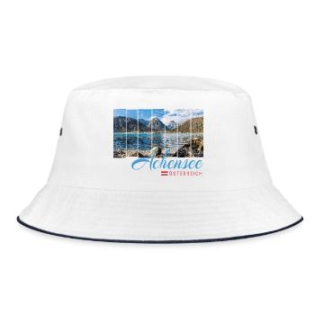 Achensee Tirol Retro Österreich Vintage Souvenir - Bucket Hat - Weiß/Navy - Vorne