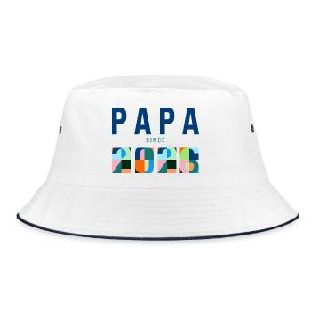 Papa since 2026 - Bucket Hat - Weiß/Navy - Vorne
