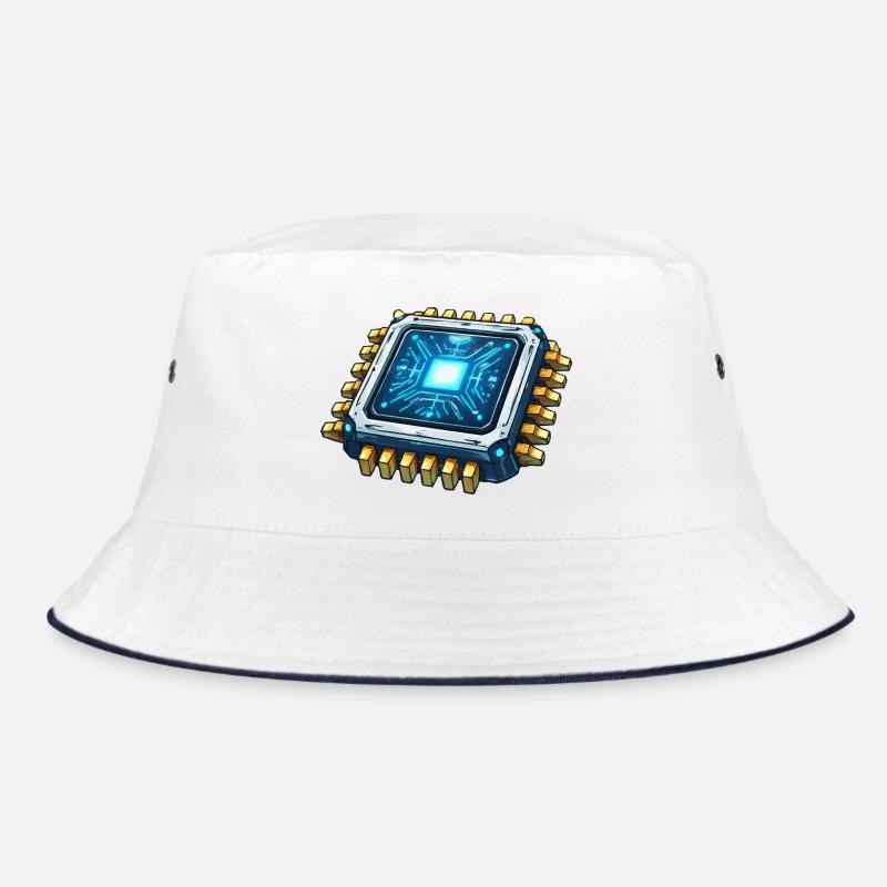 Leuchtender Mikrochip Digitalkern Bucket Hat