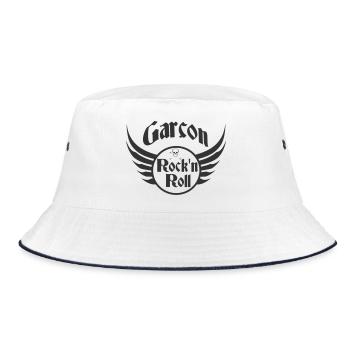 Boy Rock and Roll Skull Wings - Bucket Hat - white/navy - Front