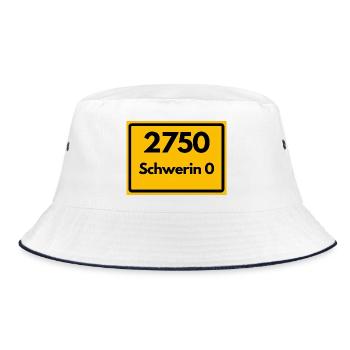 ALTE POSTLEITZAHL PLZ RETRO 2750 SCHWERIN 0 HEIMAT - Bucket Hat - Weiß/Navy - Vorne