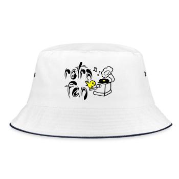 Retro Fan - Bucket Hat - Weiß/Navy - Vorne