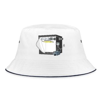Cannabis Grow Tent, Cannabis Grow Box, grow tent - Bucket Hat - white/navy - Front