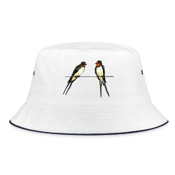 Swallows - Bucket Hat - white/navy - Front